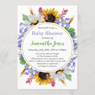 Wildblume Kinderdusche Einladung