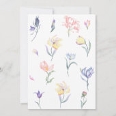 Wildblume Kinderdusche Einladung (Rückseite)