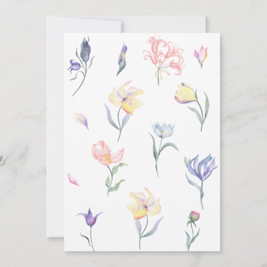 Wildblume Kinderdusche Einladung (Rückseite)