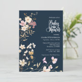 Wildblume Kinderdusche Einladung (Stehend Vorderseite)