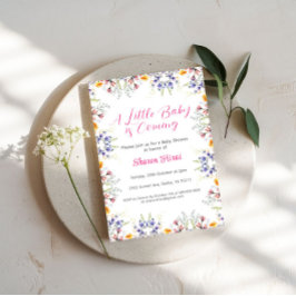 Wildblume Kinderdusche Einladung