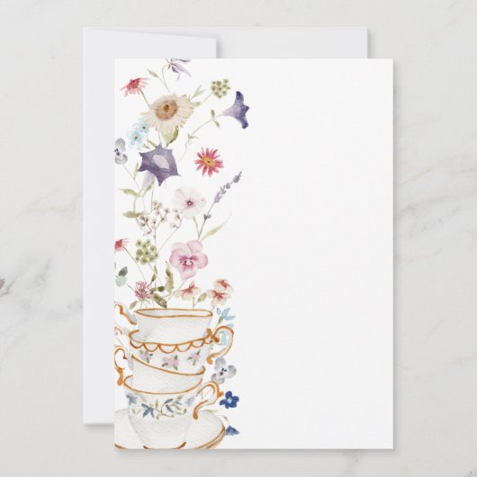 Wildblume Kinderdusche Einladung (Rückseite)