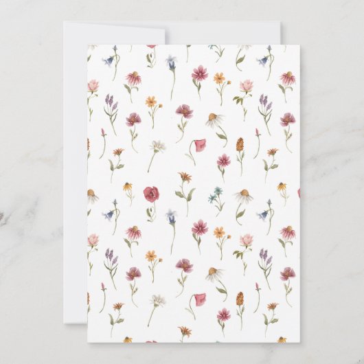 Wildblume Kinderdusche Einladung (Rückseite)