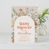 Wildblume Kinderdusche Einladung | Wild Baby (Stehend Vorderseite)