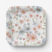 Wildblume Kinderdusche im Blumengarten Pappteller (Vorderseite)