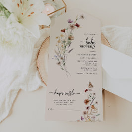 Wildblume-Kinderdusche in einem einzigen Aufzug All In One Einladung