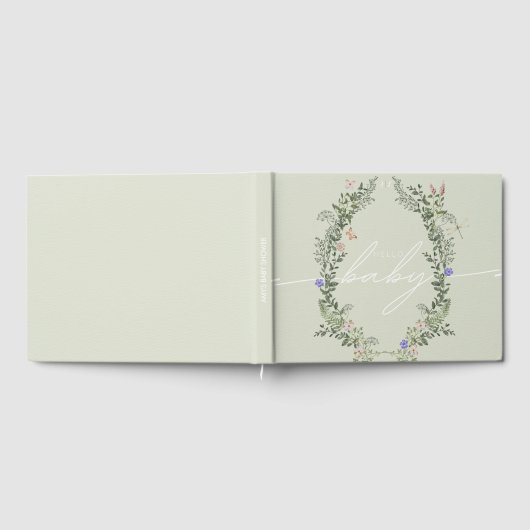 Wildblume Kinderdusche Personalisiert grün Gästebuch (Voll)