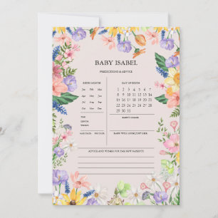 Wildblume Kinderdusche Vorhersagen und Ratschläge Einladung