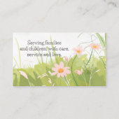 Wildblume Kindertagesstätte Kinderbetreuung Kinder Visitenkarte (Rückseite)