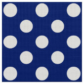 WILDBLUME - klassische Polka-Punkte auf blauem Nau Stoff (Nahaufnahme)