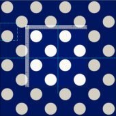 WILDBLUME - klassische Polka-Punkte auf blauem Nau Stoff (Kachel)
