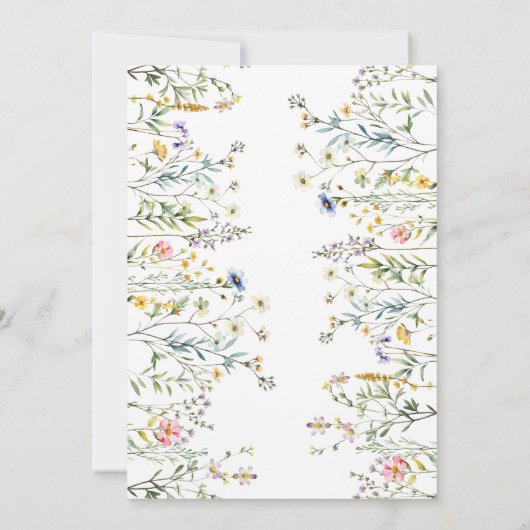 Wildblume Kleine Blume mit Baby Dusche Einladung (Rückseite)