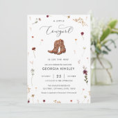 Wildblume Kleine Cowgirl Western Girl Babydusche Einladung (Stehend Vorderseite)