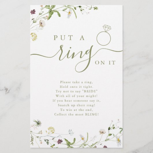 Wildblume klingelte auf das Brautparty (Vorderseite)