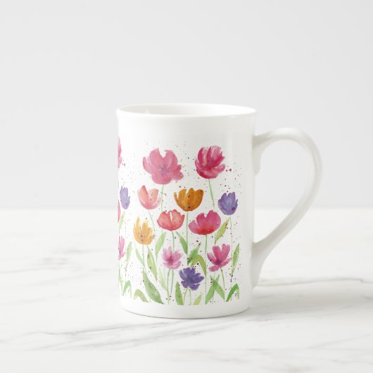 Wildblume Knochen China Tasse (Rechts)