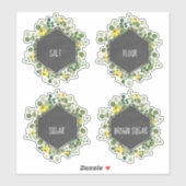 Wildblume Kochfeld Kochfeld Kanister Etikett (Blatt)