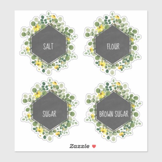 Wildblume Kochfeld Kochfeld Kanister Etikett (Blatt)