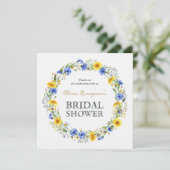 Wildblume-Kranz Dankeskarte (Stehend Vorderseite)