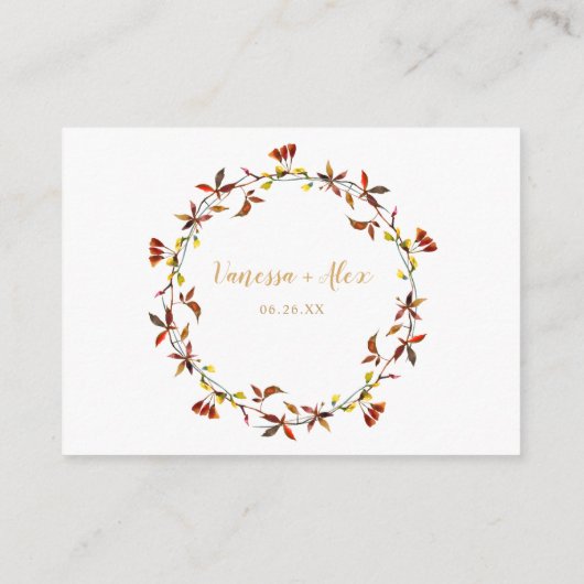 Wildblume Kranz Honeymoon Fund Brautparty Begleitkarte (Rückseite)