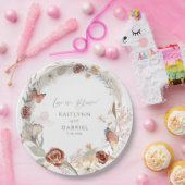 Wildblume Kranz-Liebe in Blütenfarbenhochzeit Pappteller (Party)