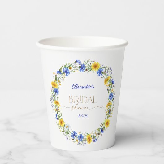 Wildblume-Kranz Pappbecher (Rückseite)
