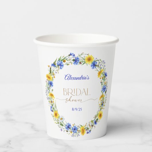 Wildblume-Kranz Pappbecher (Rückseite)
