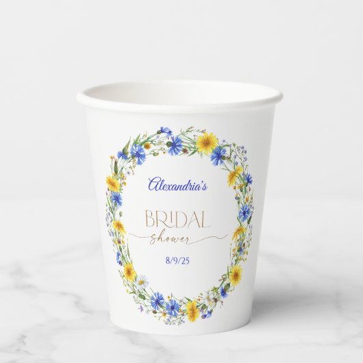 Wildblume-Kranz Pappbecher (Vorderseite)