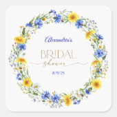 Wildblume-Kranz Quadratischer Aufkleber (Vorderseite)