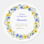 Wildblume-Kranz Runder Aufkleber (Vorderseite)