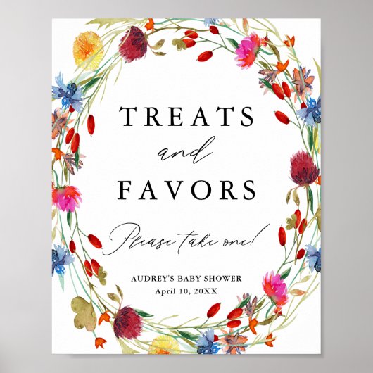 Wildblume Kränze Leckereien und Favoriten Duschanz Poster (Vorne)