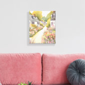 Wildblume | Küstenstrandstadt Wasserfarbe Leinwanddruck (Insitu (Wohnzimmer))