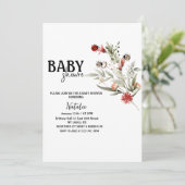 Wildblume labybug Babydusche Einladungen (Stehend Vorderseite)