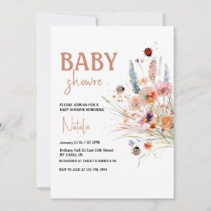 Wildblume Labybug Pampas Grass Baby Dusche Einladung