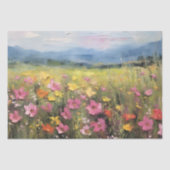 Wildblume Landschaftsbild Ölgemälde Decoupage Seidenpapier (Vorderseite)