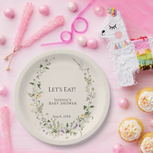 Wildblume lässt sich in der Blütendusche kaum ände Pappteller (Party)