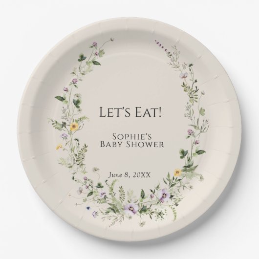 Wildblume lässt sich in der Blütendusche kaum ände Pappteller (Vorderseite)