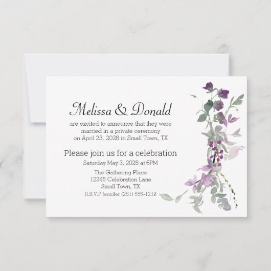 Wildblume Lavendel Floral Nur verheiratet (Rückseite)