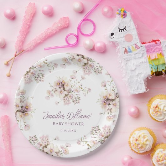 Wildblume Lavendel Pappteller (Party)