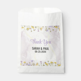 Wildblume Lavendel und gelbe Blumenhochzeit Geschenktütchen