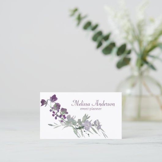 Wildblume Lavendel Visitenkarte (Stehend Vorderseite)