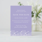 Wildblume Lavender Save the Date (Stehend Vorderseite)
