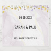 Wildblume Lavender und Gelbe Hochzeit Schaumweinetikett (Einzelnes Label)