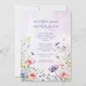 Wildblume Lavender Wedding Einladung (Vorderseite)