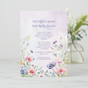 Wildblume Lavender Wedding Einladung