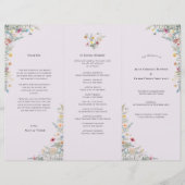 Wildblume Lavender Wedding Program Flyer (Vorderseite)