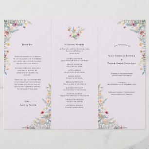 Wildblume Lavender Wedding Program Flyer