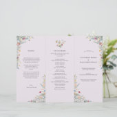 Wildblume Lavender Wedding Program Flyer (Stehend Vorderseite)