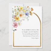 Wildblume Law School Foto Abschluss Ankündigung (Rückseite)