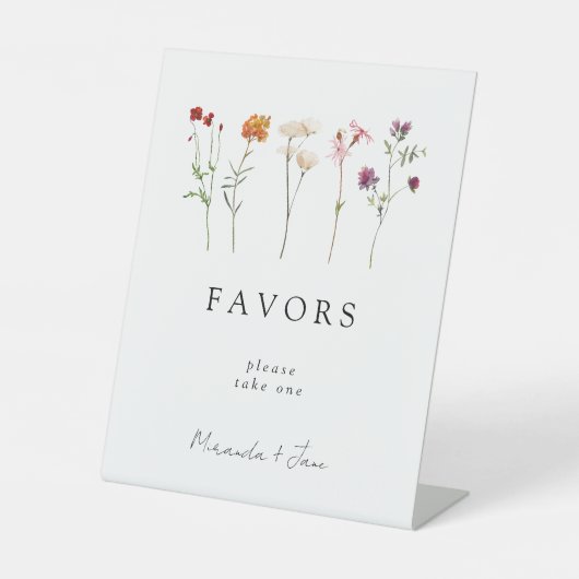 Wildblume Lesbian Pride Floral Gastgeschenke Hochz Sockelschild (Vorderseite)