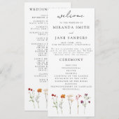 Wildblume Lesbian Pride Floral Wedding Programm (Vorne/Hinten)